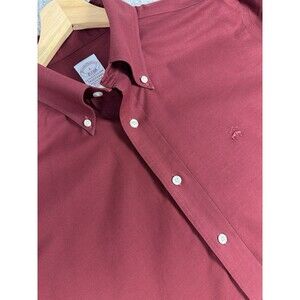 Brooks Brothers Non Iron Button Up Shirt Long Sleeve Men L Traditional Red‎ Logo